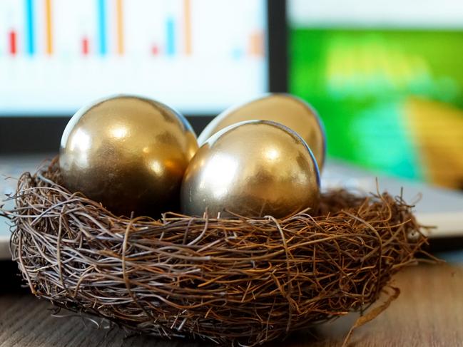 Golden Eggs. Making Money and Successful Investment. Generic superannuation nest eggs