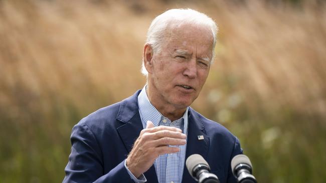 President-elect Joe Biden speaks about climate change and the wildfires on the West Coast at the Delaware Museum of Natural History in Pennsykvania on September 14. Picture: Getty Images/AFP