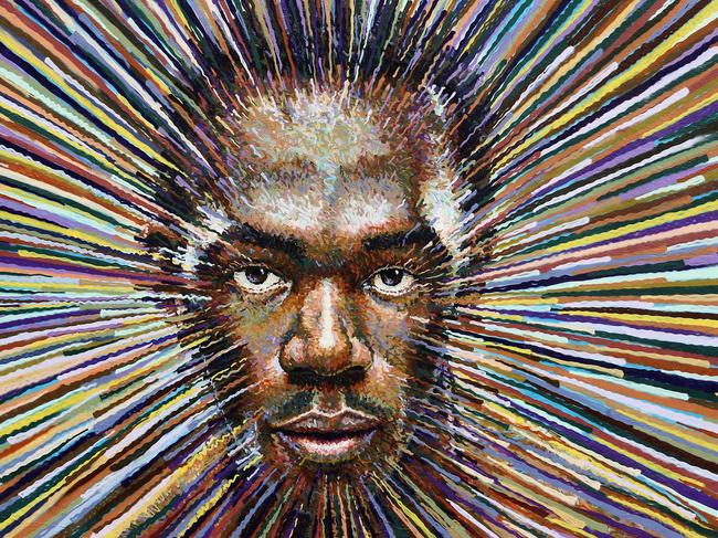 LONDON, ENGLAND - JULY 20:  Street artist James Cochran, Aka Jimmy C puts the finishing touches to a piece of work depicting the face of Jamaican sprinter Usain Bolt on July 20, 2012 in London, England.  The opening ceremony of the 2012 Olympic games will take place in seven days on July 27, 2012.  (Photo by Dan Kitwood/Getty Images)