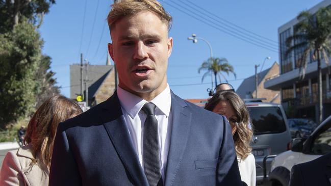 The trial for sidelined NRL star Jack de Belin and co-accused Callan Sinclair on sexual assault charges has started. Picture: Simon Bullard