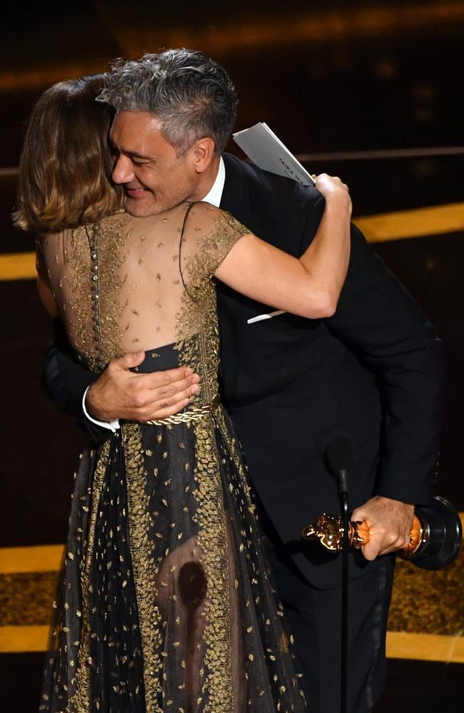 Natalie Portman presented Taika Waititi with his award. Picture: Getty Images