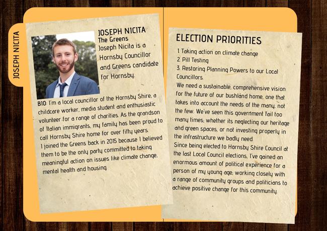 The Greens candidate Joe Nicita