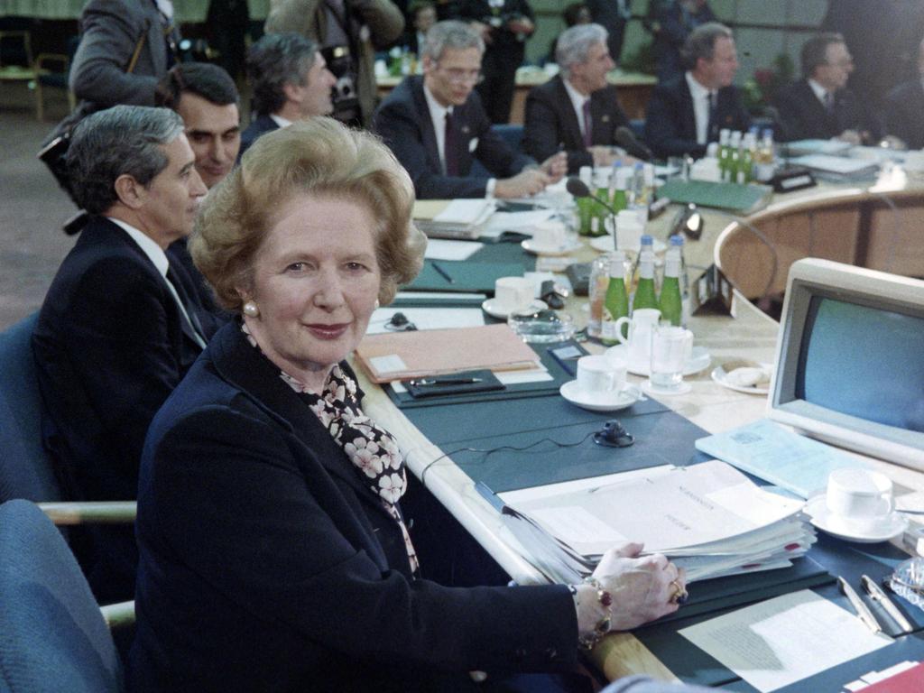 Former British Prime Minister Margaret Thatcher, in a photograph taken at the 1986 EEC Economic Summit, held in London's Queen Elizabeth Conference Hall. Picture: Steve Wilkinson/AFP