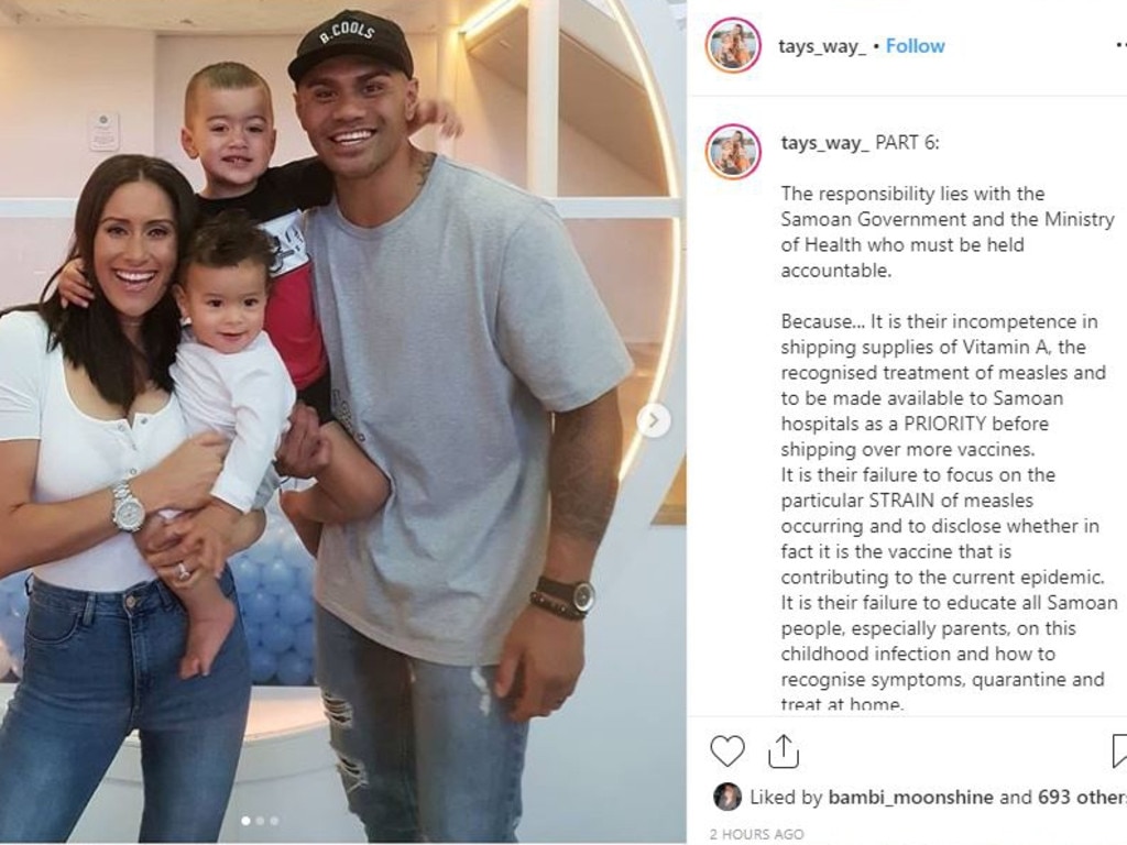 Samoa measles crisis: WAG Taylor Winterstein slammed for anti-vax ...