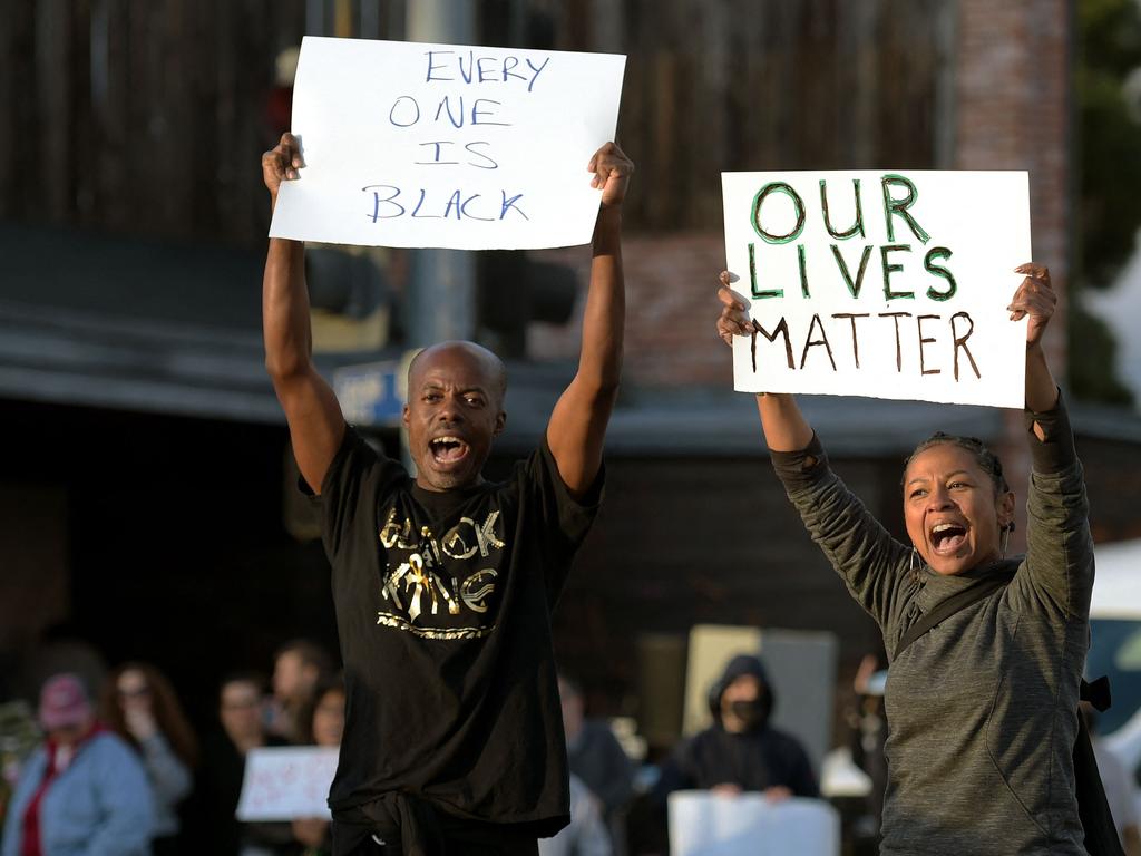 Protesters block traffic as they rally against the fatal police assault of Tyre Nichols, in Venice, California. Picture: AFP