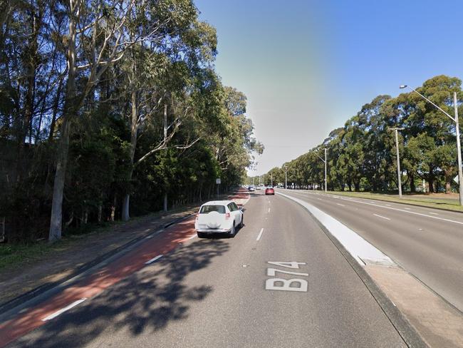 Faulkner was found passed out in the bus lane on Wyong Rd, Tumbi Umbi, near the roundabout with Beckingham Rd. Picture: Google