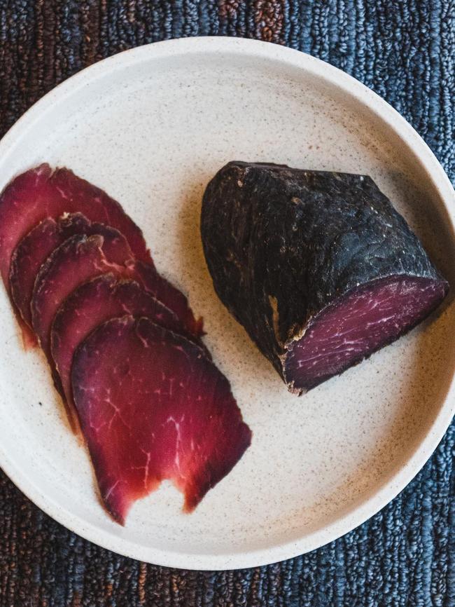 Air dried beef, prepared by Fork it Farm.