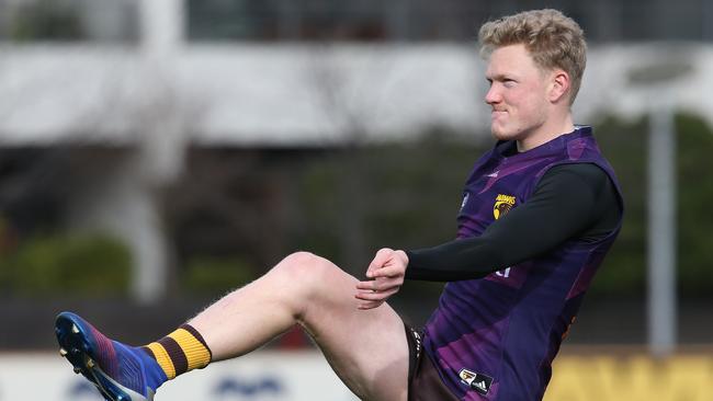 James Sicily at Hawthorn training in 2019. Picture: Michael Klein