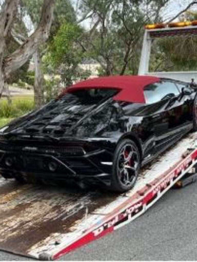 The Lamborghini that was seized. Picture: SAPOL