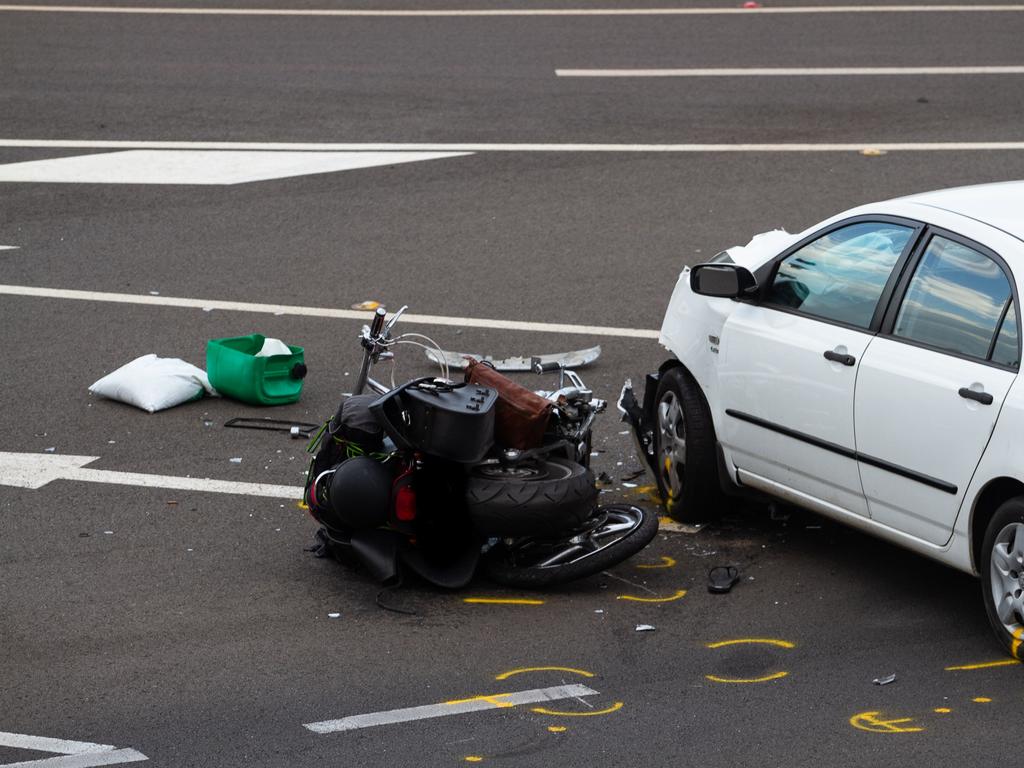 Childers crash along Bruce Highway between vehicle and motorbike.