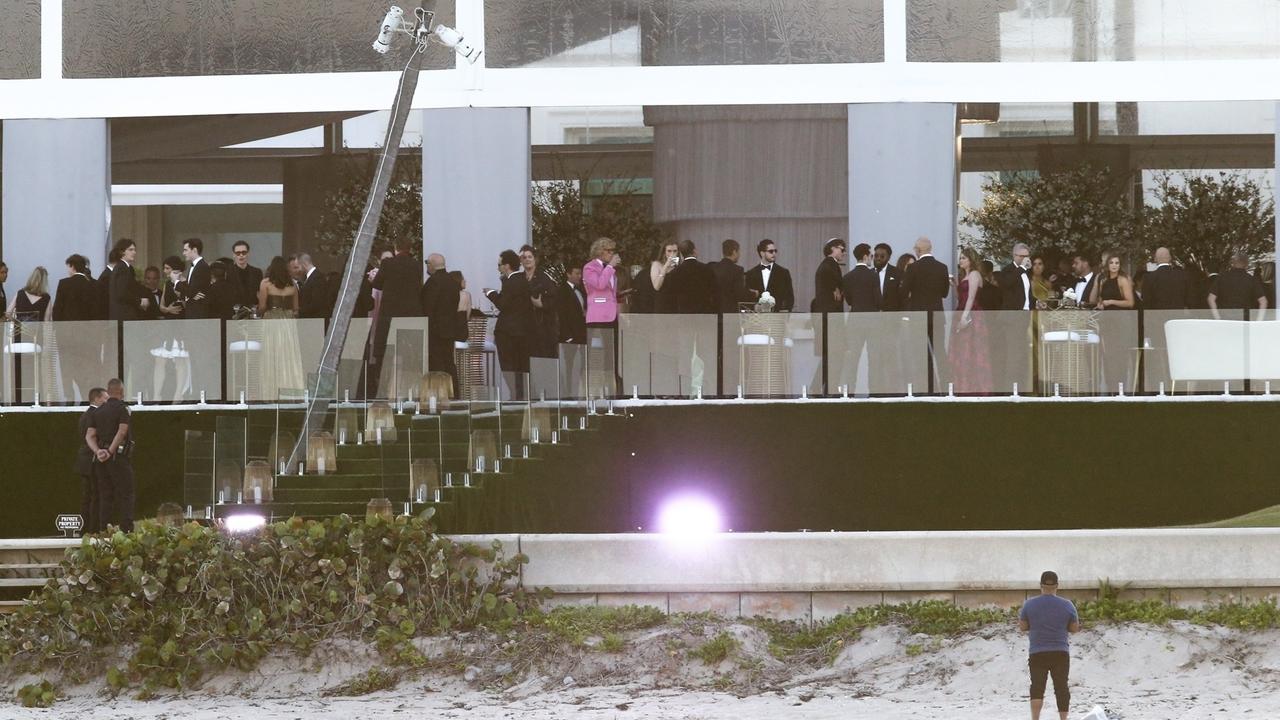 The reception was an open-air affair overlooking Palm Beach, Florida. Picture: Mega / BACKGRID