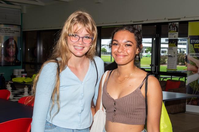 Sidney Short and Ciara Cora from Bowen State High School experience a day in the life of a uni student at CQUniversity's Mackay Uni Experience.Picture: Michaela Harlow