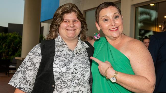 Sherie Radell with Ms K Ewald at the Mackay Northern Beaches State High School Senior Formal Class of 2022 held at Mantra Mackay Marina. Picture: Michaela Harlow