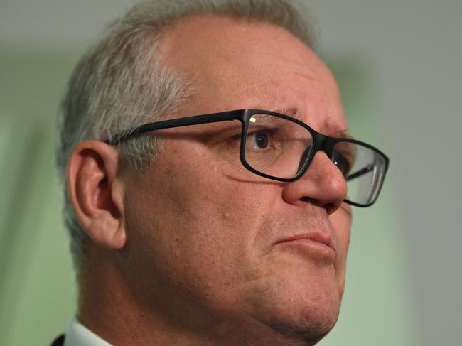 CANBERRA, AUSTRALIA - NewsWire Photos - May 30 2022: Former Prime Minister Scott Morrison speaks to media as he leaves the Liberal Party Room Meeting at Parliament House in Canberra. Picture: NCA NewsWire / Tracey Nearmy