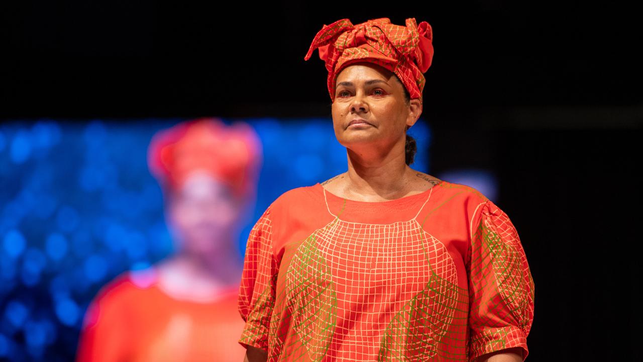 2024 Country to Couture at the Darwin Convention Centre showcases hand-designed First Nations fashion. Picture: Pema Tamang Pakhrin