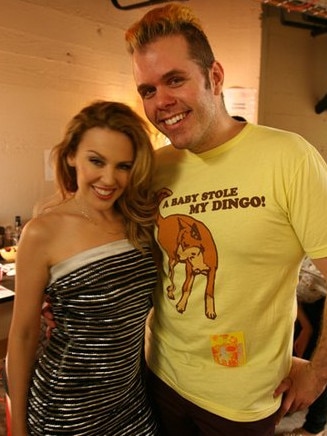 Perez Hilton with Kylie Minogue.