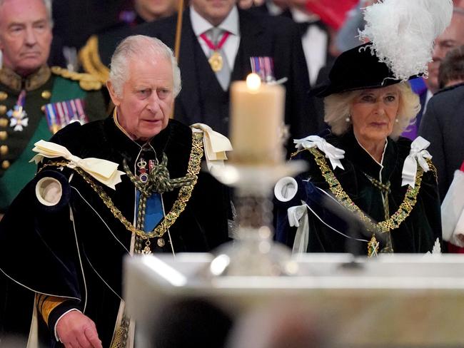 King Charles and Queen Camilla at the sombre ceremony. Picture: Getty Images