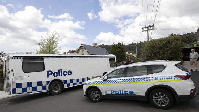 Suspicious death scene Livingston Street, South Hobart. Picture: CHRIS KIDD