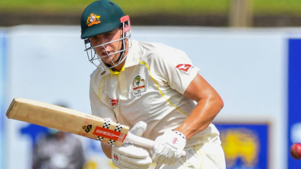 Cameron Green scored a team-high 77 for Australia on the second day of the first Test against Sri Lanka. Picture: Ishara S. Kodikara/AFP