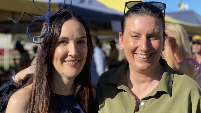 Bobbie Lloyd and Jackie Irons at the Gympie Races on June 15, 2024.