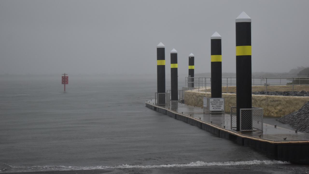 River St boat ramp pontoon during a rain event in Mackay last year. Picture: Lillian Watkins