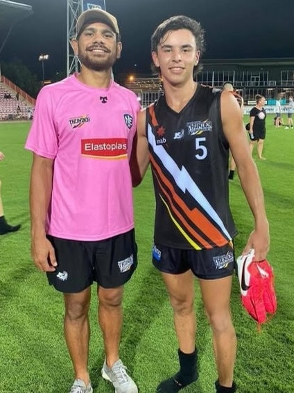 Rioli helped Peris throughout his junior development. Picture: Supplied