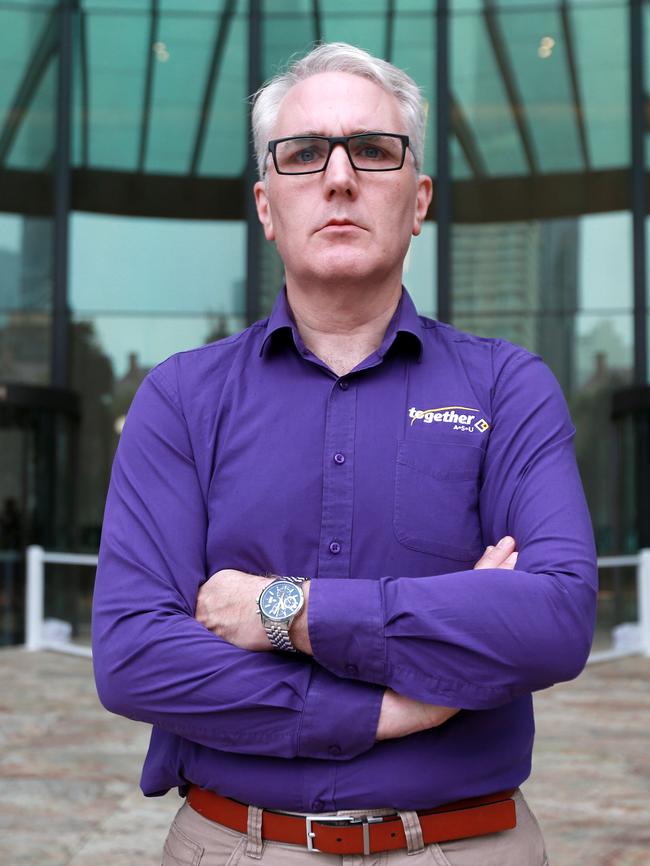 Together ASU Branch Secretary Alex Scott outside One William Street Brisbane. Picture: Sarah Marshall