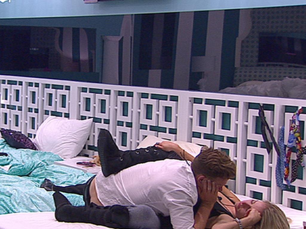 Cat and Law together in the Big Brother house.