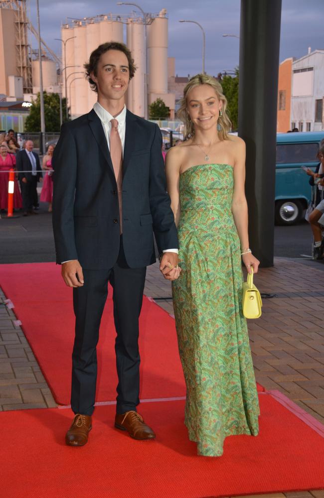 Toowoomba school formals. At the 2023 St Ursula's College formal is graduate Chloe Miles with her partner. Picture: Rhylea Millar