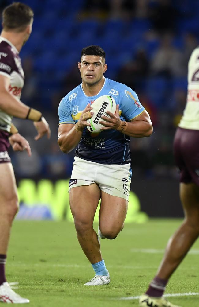 NRL 2024 RD07 Gold Coast Titans v Manly-Warringah Sea Eagles - David Fifita. NRL Photos