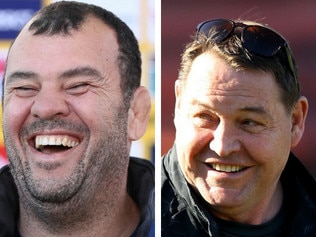 Bledisloe Cup coaches Michael Cheika (Wallabies) and Steve Hansen (All Blacks)