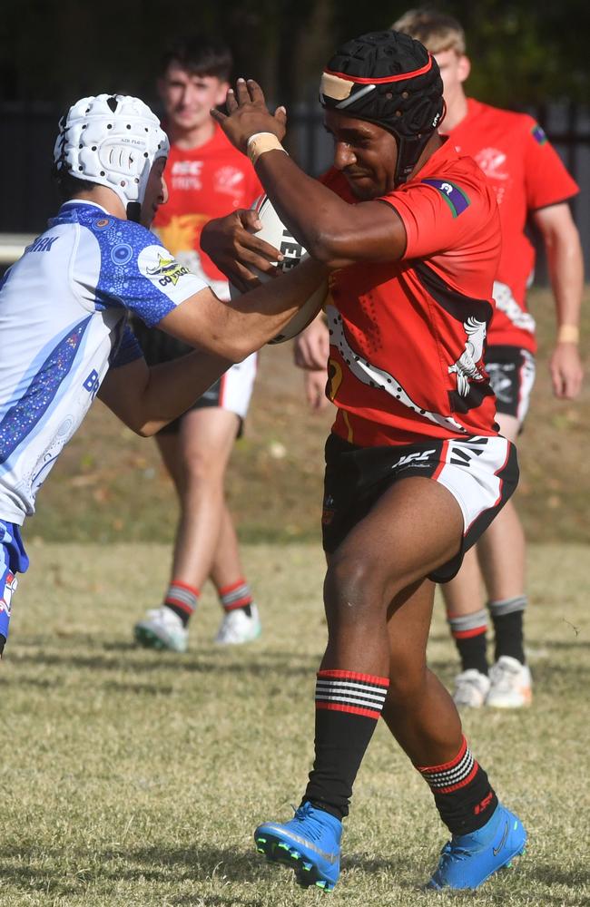 Cowboys Cup Schoolboys Football at Kern Brothers Drive. Ignatius Park College against Kirwan SHS (black). Picture: Evan Morgan