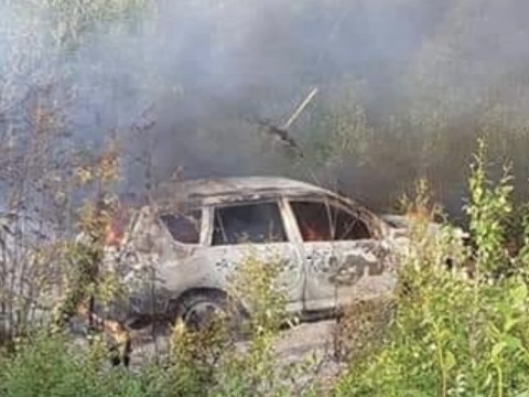 The torched Toyota Rav4 which belonged to Mr Dyck. Picture: Supplied