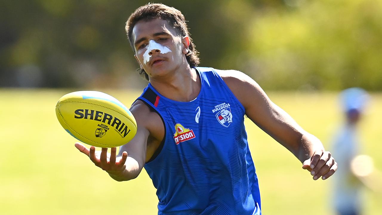 No. 1 draft pick Jamarra Ugle-Hagan reports for training at the Western Bulldogs.