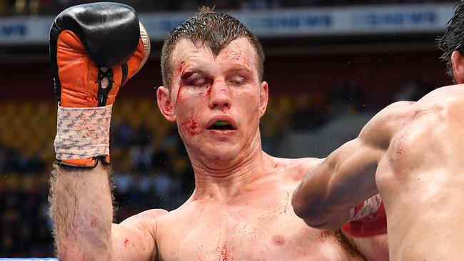 Jeff Horn in action against Manny Pacquiao in the Battle of Brisbane.