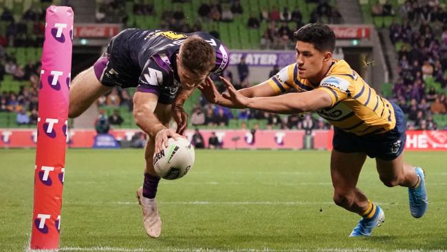 Papenhuyzen crossed for a try in the second half. AAP Image/Scott Barbour.