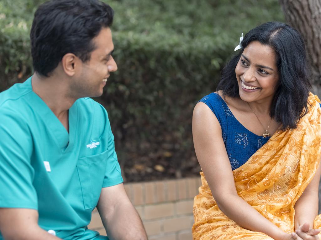 Akshay Ajit Singh and Shahana Goswami in the SBS romantic drama Four Years Later.