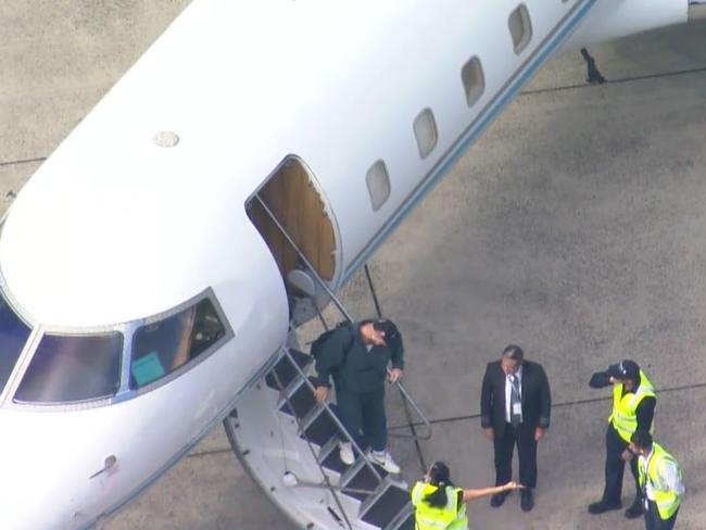 Travis Kelce arrives at Sydney Airport