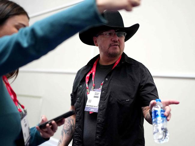 Stewart Rhodes, founder of the far-right group Oath Keepers, at the four-day conference. Picture: Andrew Harnik / Getty via AFP