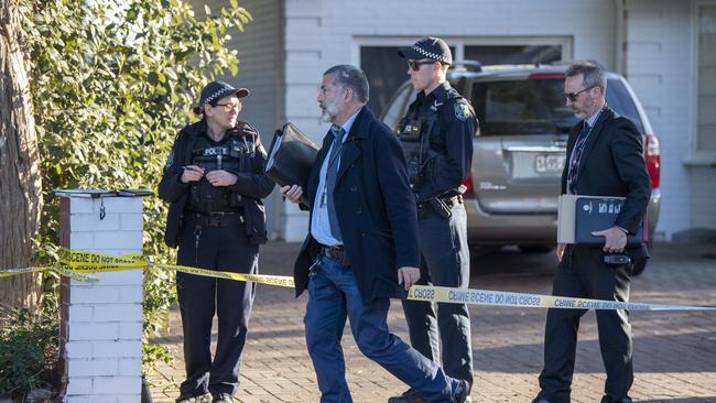 Police and detectives at the house on Condada Ave Park Holme. Picture: Mark Brake