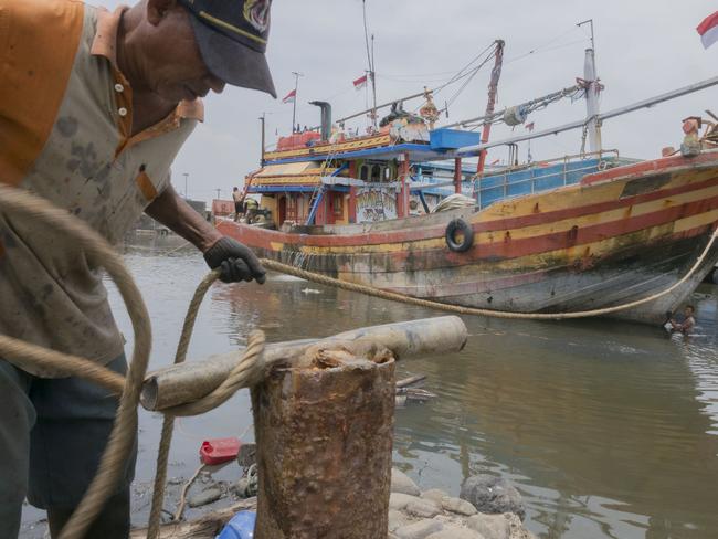 Indonesian intelligence suggests smugglers are trying to source cheap vessels from this busy shipyard on the north Java coast. Picture: Ardiles Rante/ News Corp Australia