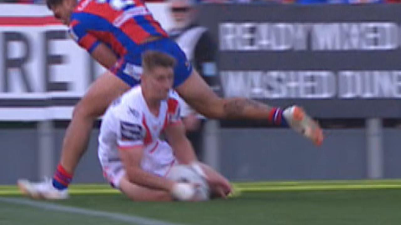 Zac Lomax was denied a try after this effort.