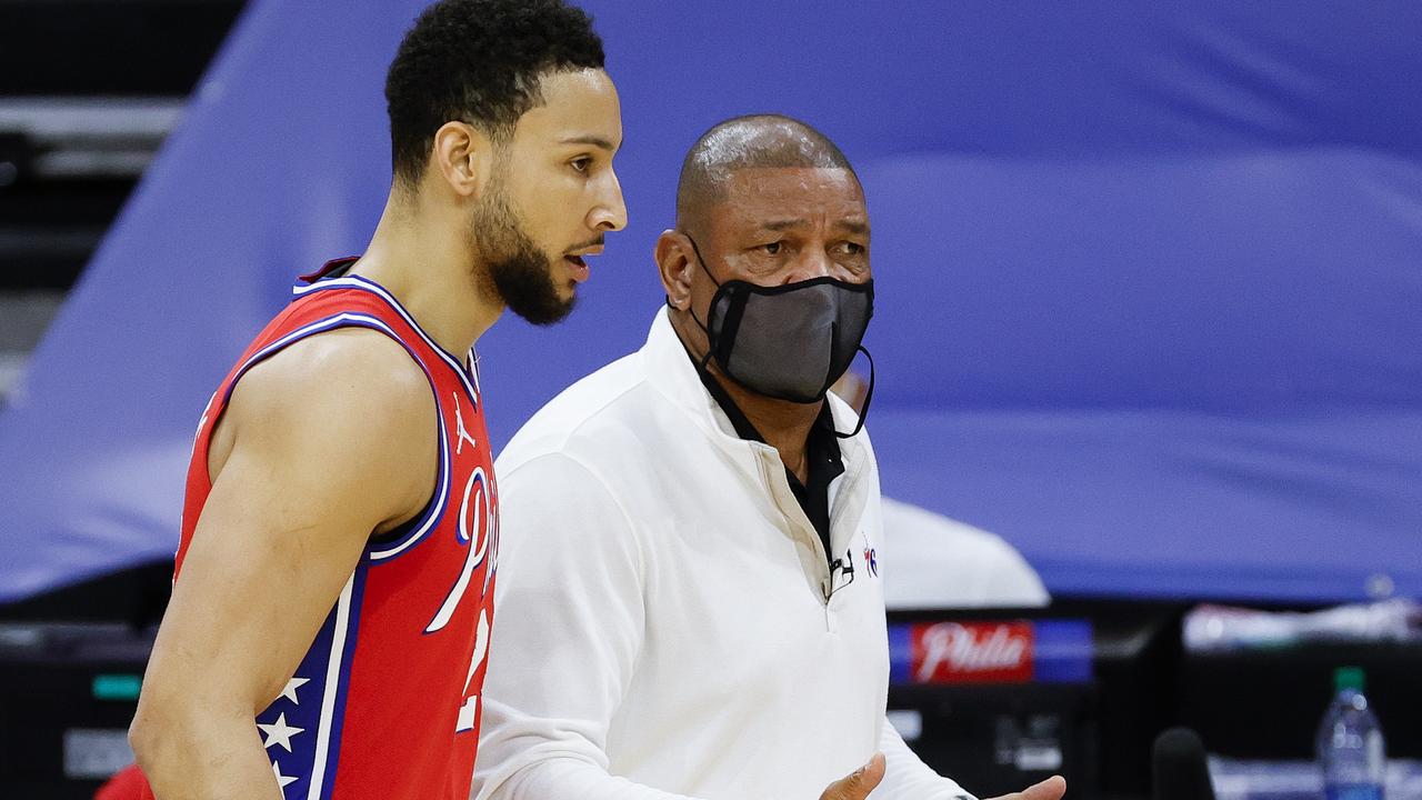 Doc Rivers assumes Ben Simmons is going to ply. Picture: Tim Nwachukwu/Getty Images