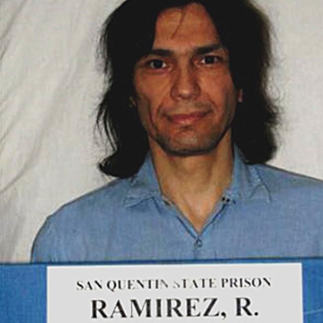 ‘Night Stalker’ Richard Ramirez – who raped and murdered at least 15 women in Los Angeles in the 1980s – attracted ‘fan girls’ at his trial due to his looks. Picture: California Department of Corrections/AFP