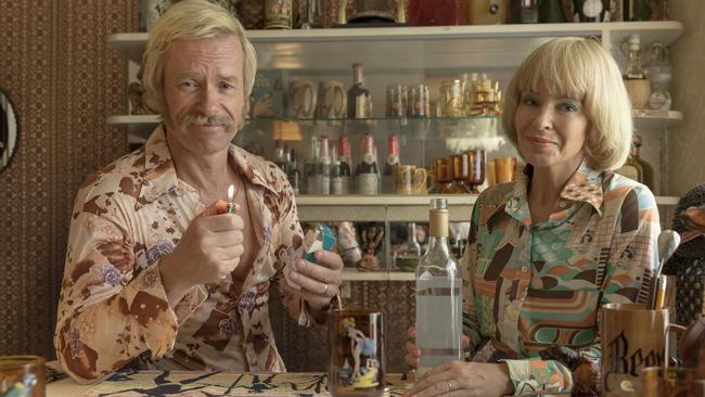 Guy Pearce and Kylie Minogue in the first official shots from the movie Flammable Children, due to be released at the end of the year. Picture: Vince Valitutti