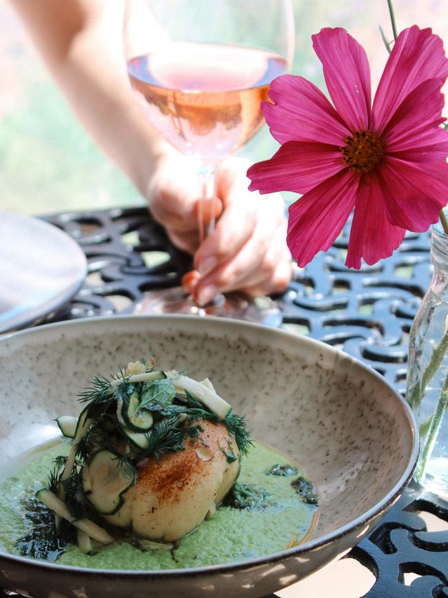 Ricotta dumpling with zucchini and salted lemon at Hays Street Bar and Kitchen, Goolwa