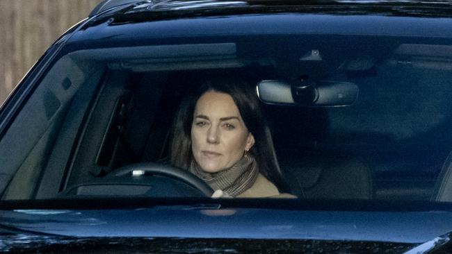 The royal looks fed up in photos of her returning to Windsor Castle. Picture: GoffPhotos/Australscope.