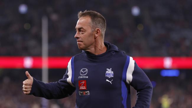 MELBOURNE, AUSTRALIA - MAY 04:  Alastair Clarkson, Senior Coach of the Kangaroos is seen before the round eight AFL match between St Kilda Saints and North Melbourne Kangaroos at Marvel Stadium, on May 04, 2024, in Melbourne, Australia. (Photo by Darrian Traynor/Getty Images)