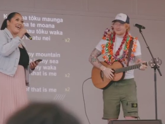 At his final stop, he invited a teacher to duet Thinking Out Loud. Picture: Instagram