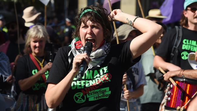 Deanna “Violet” Coco at the protest. Picture: Josie Hayden